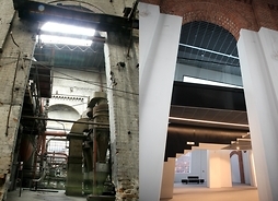 Powiększ zdjęcie, wnętrza Elektrowni przed i po remoncie