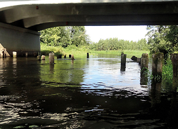 rzeka płynie pod mostem
