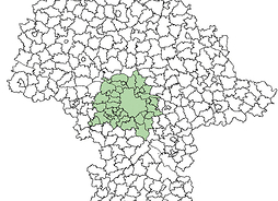 mapa przedstawiająca obszar metropolitalny Warszawy wg ZIT