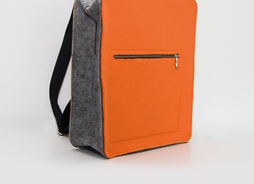 szaro-pomarańczowa torba na ramię z filcu