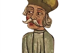 Drewniana rzeźbiona figurka księcia w koronie
