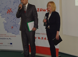 Konferencja w Płocku. Przemawia dyrektor Delegatury UMWM w Płocku Michał Twardy