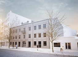 Wizualizacja projektu „Centrum Kreatywności Targowa” – front budynku