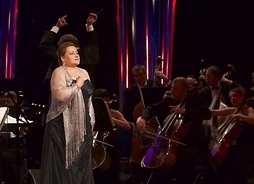 Śpiewaczka mezzosopranowa Anna Lubańska w czasie występu