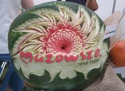 Logo Mazowsze.serce Polski na arbuzie