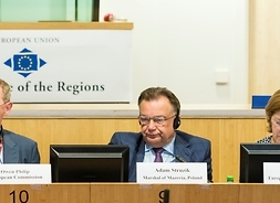 Owen Philip, Komisja Europejska; marszałek Adam Struzik i Esther Badiola, Europejski Bank inwestycyjny