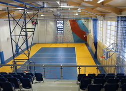 sala gimnastyczna z pełnym wyposażeniem sportowym