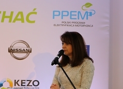 wicemarszałek Janina Ewa Orzełowska podczas wystąpienia w czasie konferencji
