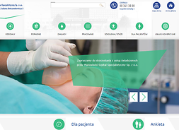 infografika - fragment strony internetowej szpitala w Radomiu