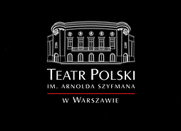 logo teatru polskiego (białe napisy na czarnym tle)