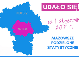 Niebieska mapa mazowsza, z wyraznie zaznaczonym na różowo regionem warszawskim stołecznym