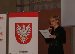 Izabela Stelmańska przemawia podczas konferencji