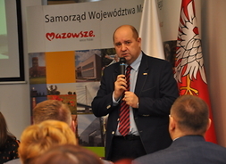 Przemawia Radosław Rybicki, dyrektor Departamentu Rolnictwa i Rozwoju Obszarów wiejskich UMWM, fot. Michał Słaby