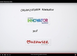 Infografika pokazująca logotypy organizatora konkursu: #Mazonowsze Innowator Mazowsza oraz Mazowsze Serce Polski.