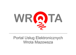 Napis: Wrota M. Portal usług elektronicznych Mazowsza