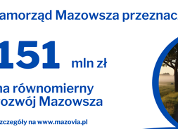 Informacjja o kwocie, z prawej strony fragment pejzażu