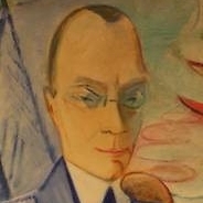 Fragment portretu Jana Stanisława Bystronia autorstwa Leona Chwistka, w zbiorach MMP