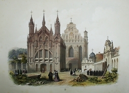 Philippe Benoist, Adolph Jean Baptiste Bayot, Kościół św. Anny w Wilnie, 1848-1849, litografia