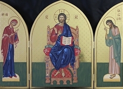 ikona typu Deesis - przedstawia postać Chrystusa, Maryi oraz Jana Chrzciciela