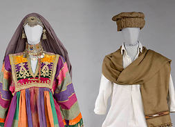 tradycyjne stroje indyjskie na manekinach