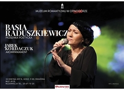 plakat dotyczący wydarzenia, plakat przedstawia śpiewającą artystkę
