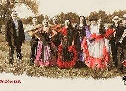 plakat promujący wydarzenie, u dołu zdjęcie zespołu cygańskiego