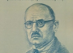 Okładka książki o Adamie Chętniku z jego portretem rysunkowym