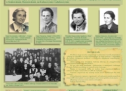 Zdjęcie przedstawia tablicę poświęconą historii działalności kobiet w konspiracji