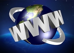 grafika przedstawiająca kulę ziemską z wielkimi literami www