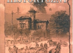 Okładka Rocznika Historycznego zawierająca rycinę przedstawiającą polną drogę , po której jadą w obie strony wozy konne. Na drugim planie uwidoczniono budynek