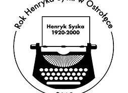 Logotyp obchodów Roku Henryka Syski w Ostrołęce przedstawiający maszynę do pisania z kartką papieru wkręconą na wałek maszyny.