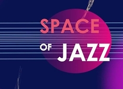 Koło przecięte siecią poziomych linii. W kole napis Space of jazz.