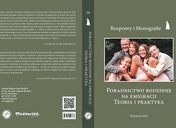 Okładka książki zawierająca po prawej stronie zdjęcie uśmiechniętej i przytulonej do siebie rodziny składającej się z rodziców i trojga dzieci, dwóch dziewczynek i chłopca. Tył okładki zajmuje opis publikacji.