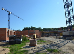 na terenie budowy szpitala Drewnica