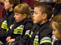 Adepci Dziecięcej i Młodzieżowej Drużyny Pożarniczej z OSP Kałuszyn
