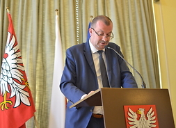 Wicemarszałek Wiesław Raboszuk podczas wystąpienia